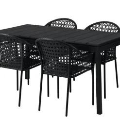 Bord Barcelona, utdragbart + 4 stolar Amalfi