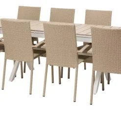 Bord Florens, utdragbart + 8 stolar Rimini