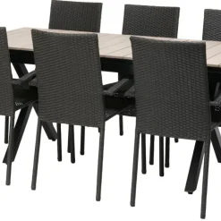 Bord Florens, utdragbart + 6 stolar Rimini