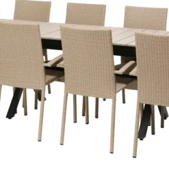 Bord Florens, utdragbart + 8 stolar Rimini