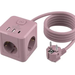 Grenuttag 3-vägs 2xUSB-A 1xUSB-C Cube