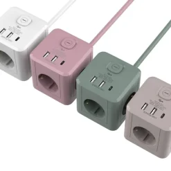 Grenuttag 3-vägs 2xUSB-A 1xUSB-C Cube
