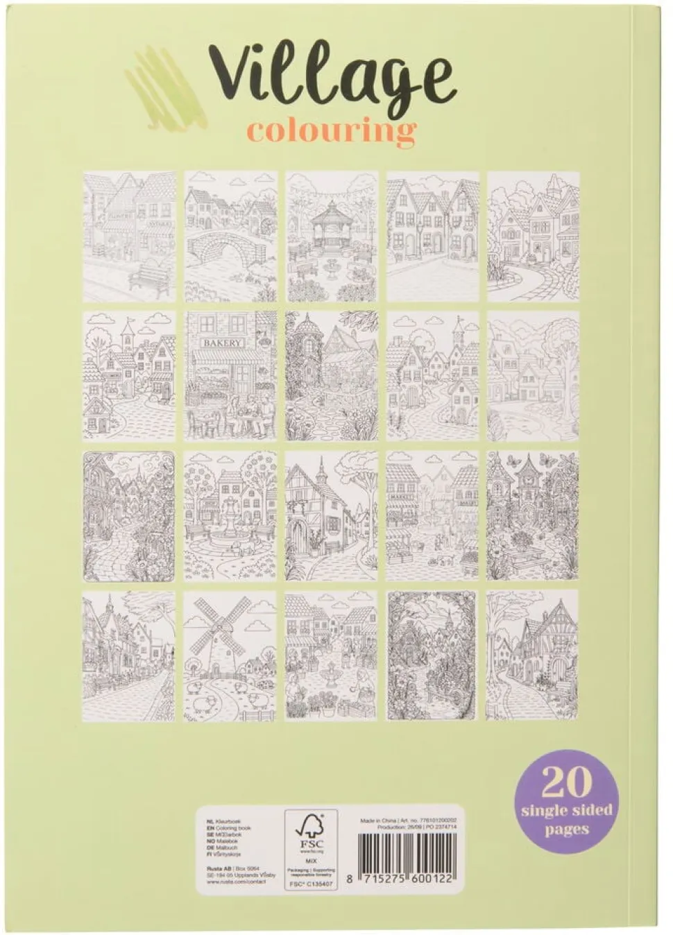 Målarbok för dubbelsidiga tuschpennor